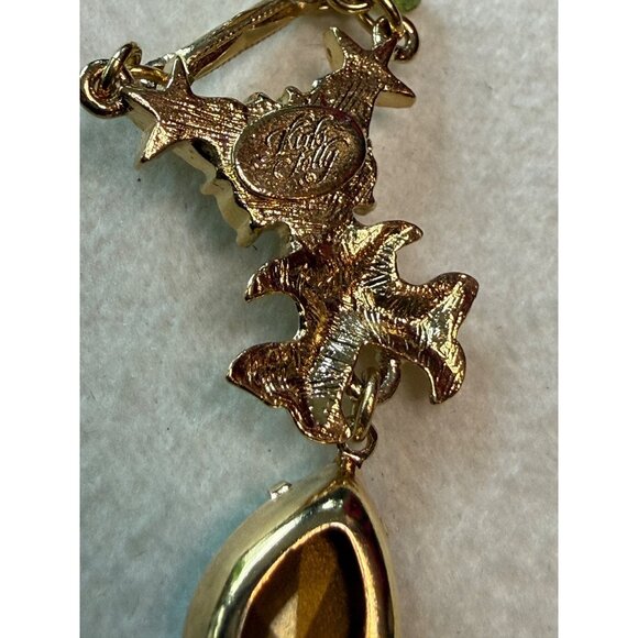 Kirks Folly Gold-Plated Drop Pendant Necklace With Blue Crystal & Star Accents 1 - Picture 4 of 4